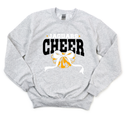 Cheer Mascot Pom & Bow- TJ Jaguars Crewneck