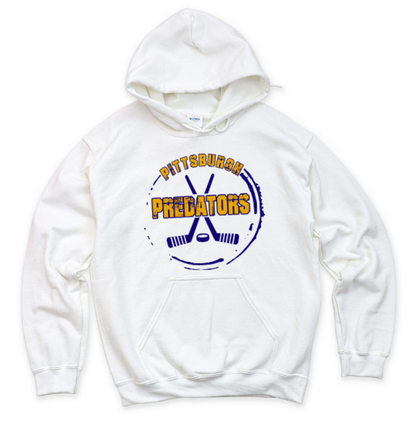Grunge Circle Hockey - Predators Hoodie