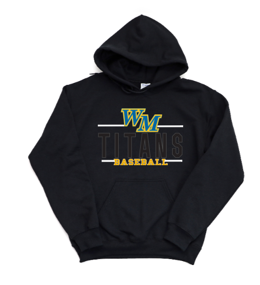 WM Baseball Black on Black - Hoodie
