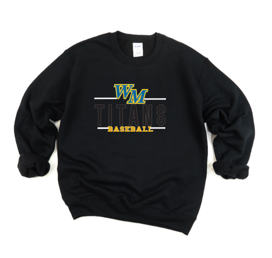 WM Baseball Black on Black - Crewneck