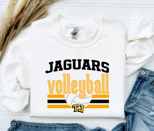 Volleyball Retro Art - TJ Jaguars Crewneck