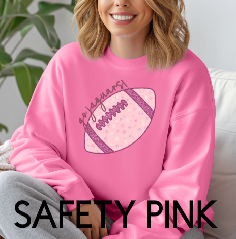 Pink Football Go Team! - TJ Jaguars Crewneck