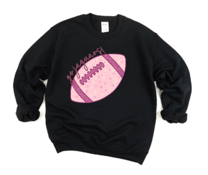 Pink Football Go Team! - TJ Jaguars Crewneck