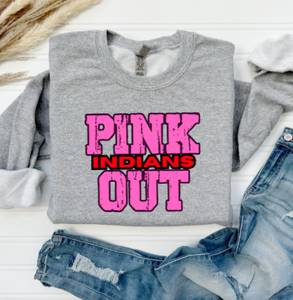 Z- Pink Out School Spirit - Peters Township Crewneck