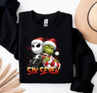 6 7 Grinch Jack Heads  - Crewneck