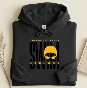 Vertical Swim Black On Black  - TJ Swim Hoodie