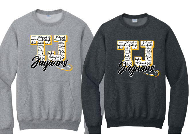 Spirit Script Series Volleyball- Pocket Crewneck TJ