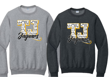 Spirit Script Series Volleyball- Pocket Crewneck TJ