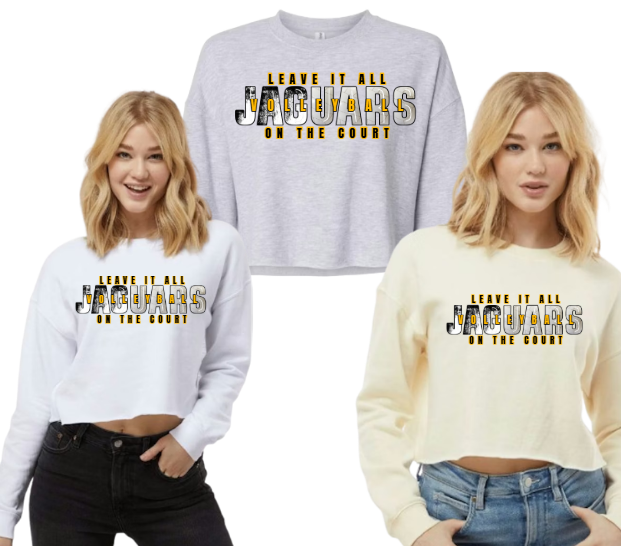 Leave it All On the Court Volleyball   - Cropped Crew TJ