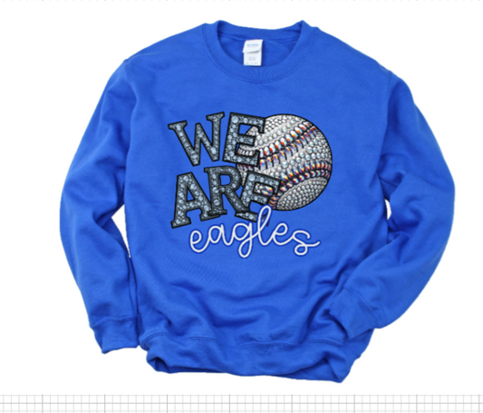 We Are - Jeweled Baseball Crewneck Eagles